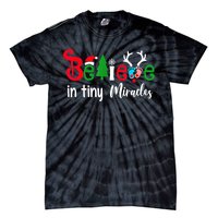 Believe In Magic Of Tiny Mistletoes NICU Nurse Christmas Tie-Dye T-Shirt