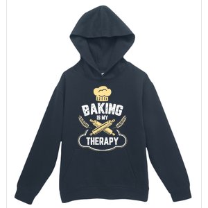 Baking Is My Therapy Cake And Cookies Bake Gift For A Baker Cool Gift Urban Pullover Hoodie