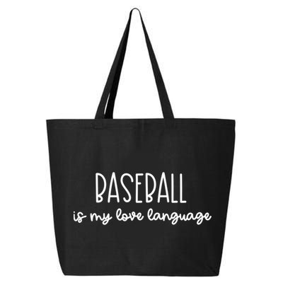 Baseball Is My Love Language Fan Gift 25L Jumbo Tote