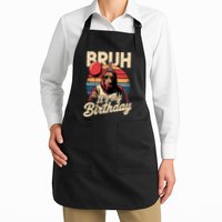 Bruh ItS My Birthday Funny Bigfoot Sasquatch Bday Retro Apron