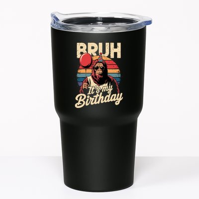 Bruh ItS My Birthday Funny Bigfoot Sasquatch Bday Retro Tumbler
