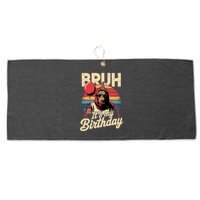 Bruh ItS My Birthday Funny Bigfoot Sasquatch Bday Retro Large Microfiber Waffle Golf Towel
