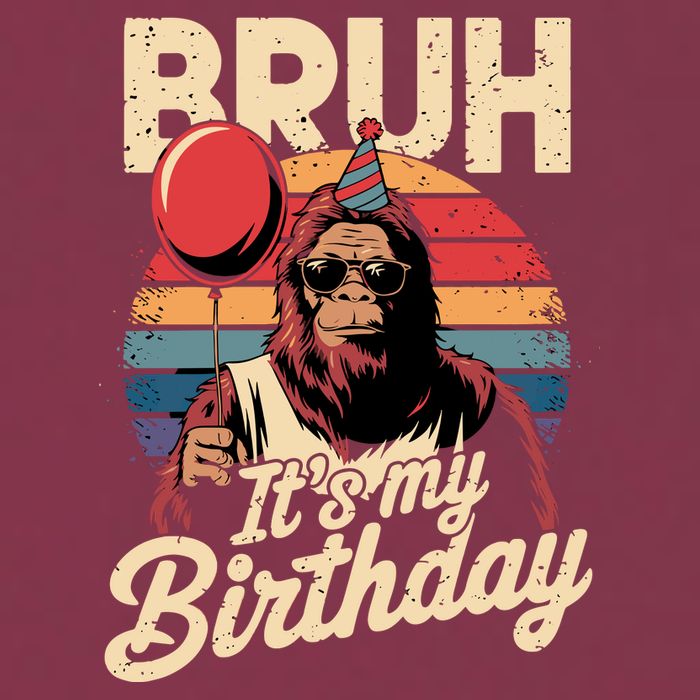 Bruh ItS My Birthday Funny Bigfoot Sasquatch Bday Retro 16oz Travel Tumbler