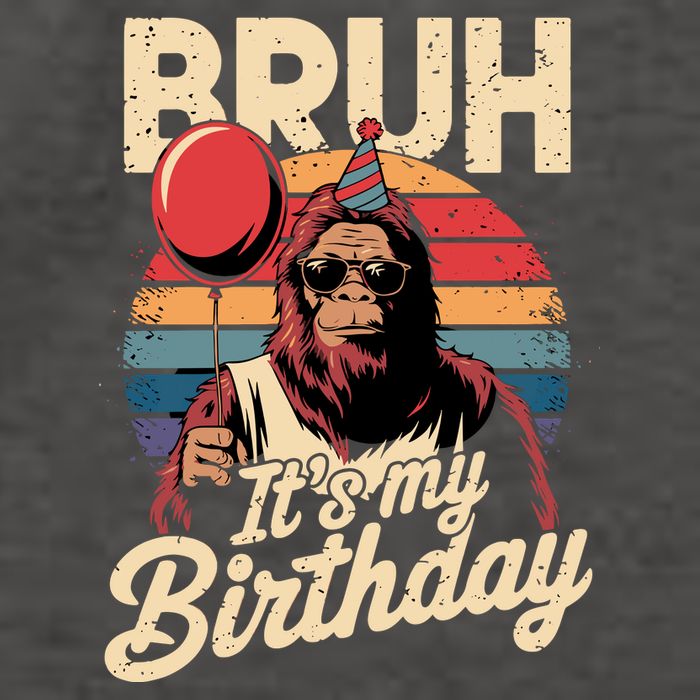 Bruh ItS My Birthday Funny Bigfoot Sasquatch Bday Retro Vector Backpack