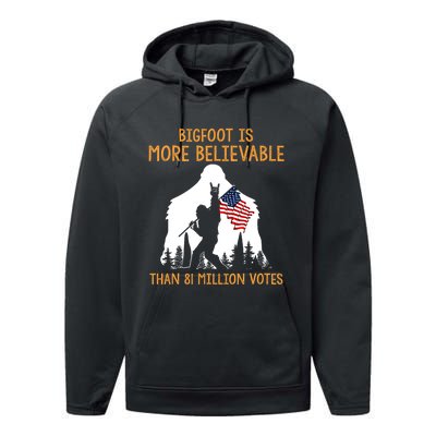 Bigfoot Is More Believable Than 81 Million Votes Vintage Performance Fleece Hoodie