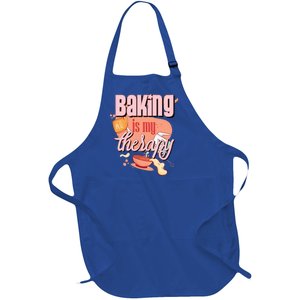 Baking Is My Therapy Funny Pastry Baker Gift Full-Length Apron With Pockets