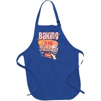 Baking Is My Therapy Funny Pastry Baker Gift Full-Length Apron With Pockets