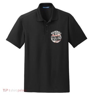 Baseball Is My Favorite Season Dry Zone Grid Polo