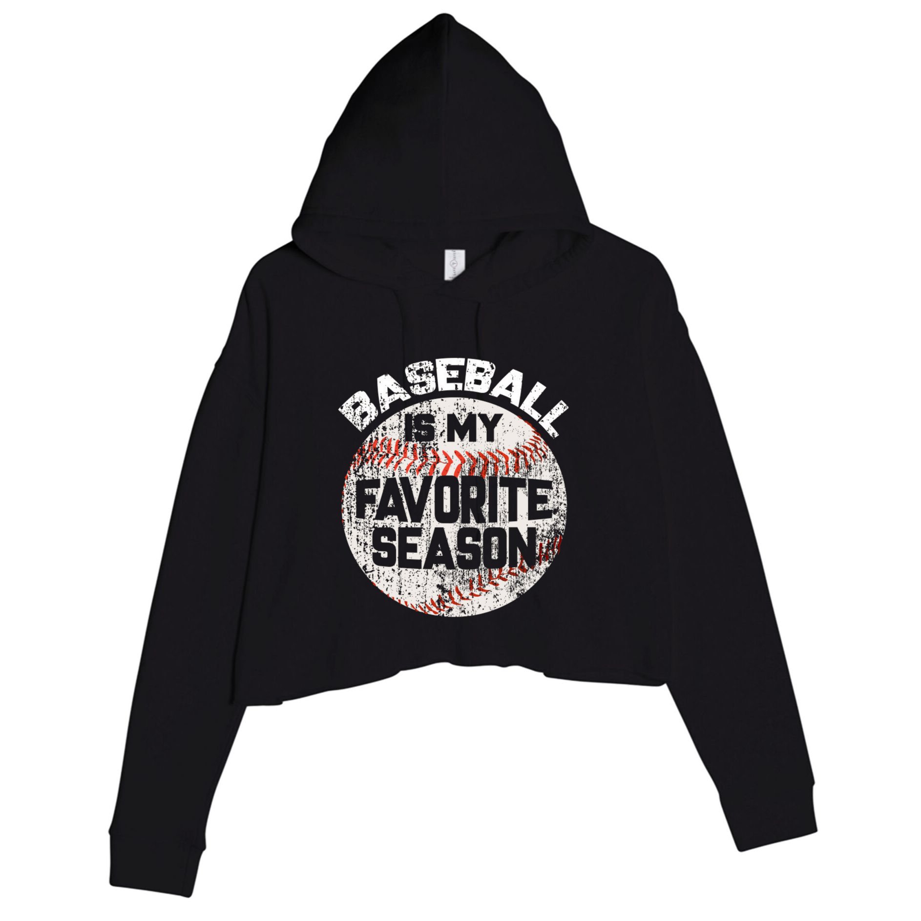 Baseball Is My Favorite Season Crop Fleece Hoodie