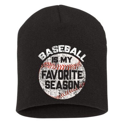 Baseball Is My Favorite Season Short Acrylic Beanie