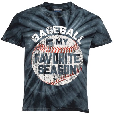 Baseball Is My Favorite Season Kids Tie-Dye T-Shirt