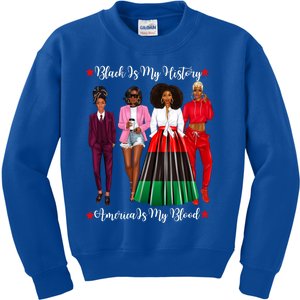 Black Is My History Strong Black Figures Blm Dress Great Gift Kids Sweatshirt