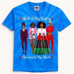 Black Is My History Strong Black Figures Blm Dress Great Gift Kids Tie-Dye T-Shirt