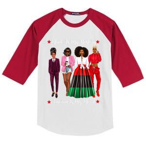 Black Is My History Strong Black Figures Blm Dress Great Gift Kids Colorblock Raglan Jersey