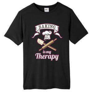 Baking Is My Therapy Funny Pastry Chef Bakers Gift Cute Gift Tall Fusion ChromaSoft Performance T-Shirt