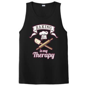 Baking Is My Therapy Funny Pastry Chef Bakers Gift Cute Gift PosiCharge Competitor Tank