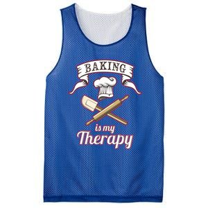 Baking Is My Therapy Funny Pastry Chef Bakers Gift Cute Gift Mesh Reversible Basketball Jersey Tank