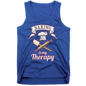 Baking Is My Therapy Funny Pastry Chef Bakers Gift Cute Gift Tank Top