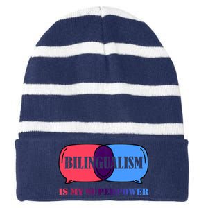 Bilingualism Is My Superpower Tank Top Striped Beanie with Solid Band