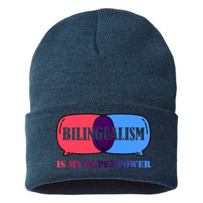 Bilingualism Is My Superpower Tank Top Sustainable Knit Beanie