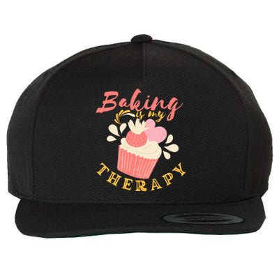 Baking Is My Therapy Cake Bakers Girl Baker Gift Cupcake Meaningful Gift Wool Snapback Cap