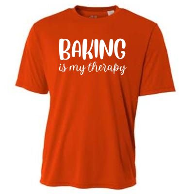 Baking Is My Therapy Funny Gift Cooling Performance Crew T-Shirt