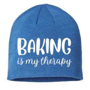 Baking Is My Therapy Funny Gift Sustainable Beanie