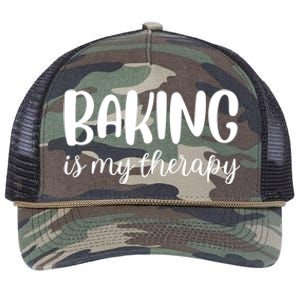 Baking Is My Therapy Funny Gift Retro Rope Trucker Hat Cap