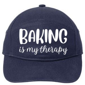 Baking Is My Therapy Funny Gift 7-Panel Snapback Hat