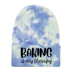 Baking Is My Therapy Funny Gift Tie Dye 12in Knit Beanie