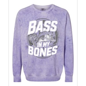 Bass In My Bones Bass Fishing Gift Colorblast Crewneck Sweatshirt