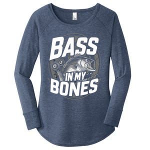 Bass In My Bones Bass Fishing Gift Women's Perfect Tri Tunic Long Sleeve Shirt