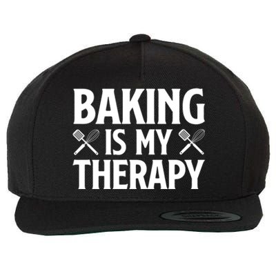 Baking Is My Therapy Cake Baking Pastry Confectioner Baker Gift Wool Snapback Cap