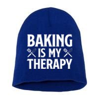 Baking Is My Therapy Cake Baking Pastry Confectioner Baker Gift Short Acrylic Beanie