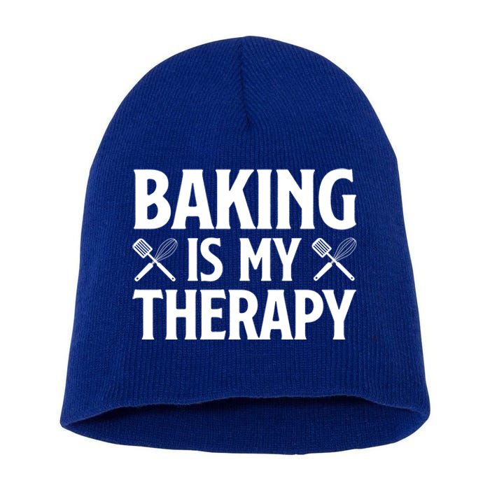 Baking Is My Therapy Cake Baking Pastry Confectioner Baker Gift Short Acrylic Beanie