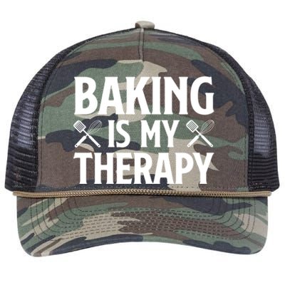 Baking Is My Therapy Cake Baking Pastry Confectioner Baker Gift Retro Rope Trucker Hat Cap