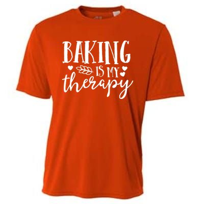 Baking Is My Therapy Gift For Baker Lover Mom Mother Gift Cooling Performance Crew T-Shirt