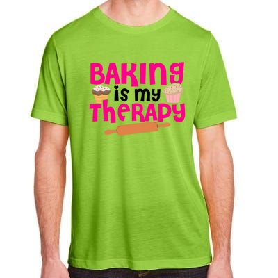 Baking Is My Therapy Cake Baking Pastry Confectioner Baker Gift Adult ChromaSoft Performance T-Shirt