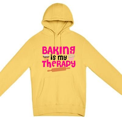 Baking Is My Therapy Cake Baking Pastry Confectioner Baker Gift Premium Pullover Hoodie