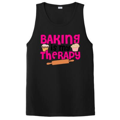 Baking Is My Therapy Cake Baking Pastry Confectioner Baker Gift PosiCharge Competitor Tank