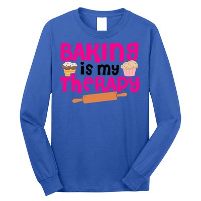 Baking Is My Therapy Cake Baking Pastry Confectioner Baker Gift Long Sleeve Shirt