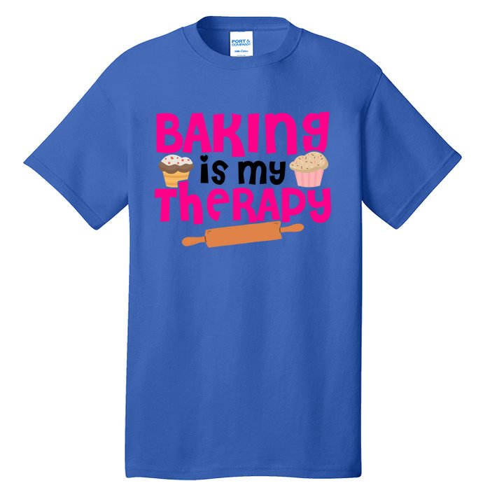 Baking Is My Therapy Cake Baking Pastry Confectioner Baker Gift Tall T-Shirt