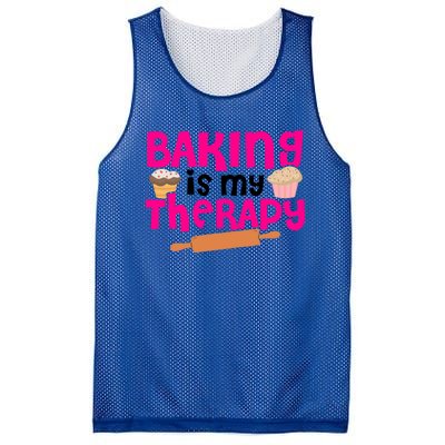 Baking Is My Therapy Cake Baking Pastry Confectioner Baker Gift Mesh Reversible Basketball Jersey Tank