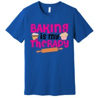 Baking Is My Therapy Cake Baking Pastry Confectioner Baker Gift Premium T-Shirt