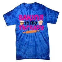 Baking Is My Therapy Cake Baking Pastry Confectioner Baker Gift Tie-Dye T-Shirt