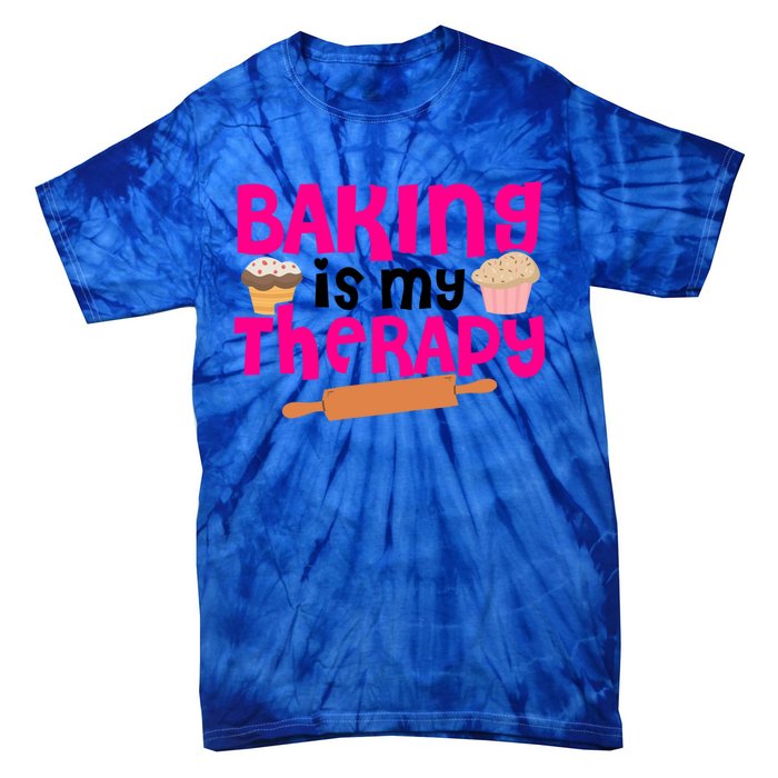 Baking Is My Therapy Cake Baking Pastry Confectioner Baker Gift Tie-Dye T-Shirt