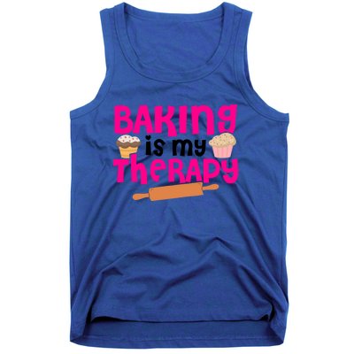 Baking Is My Therapy Cake Baking Pastry Confectioner Baker Gift Tank Top