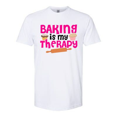 Baking Is My Therapy Cake Baking Pastry Confectioner Baker Gift Softstyle CVC T-Shirt