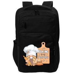 Baking Is My Therapy Gnome Baker Cookie Cupcake Bread Funny Gift Impact Tech Backpack