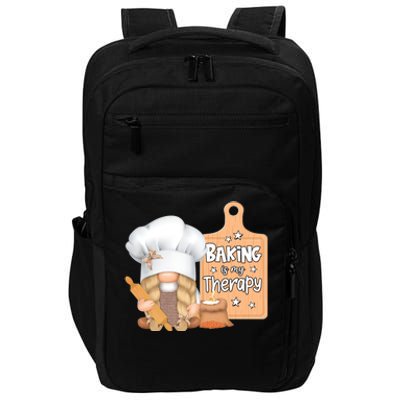 Baking Is My Therapy Gnome Baker Cookie Cupcake Bread Funny Gift Impact Tech Backpack